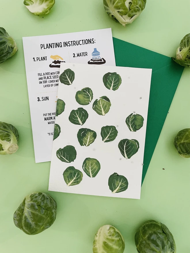 Ruby & Bo Brussel Sprout Plantable Christmas Card