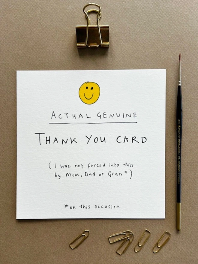 'Actual Thank You' Thank You Card