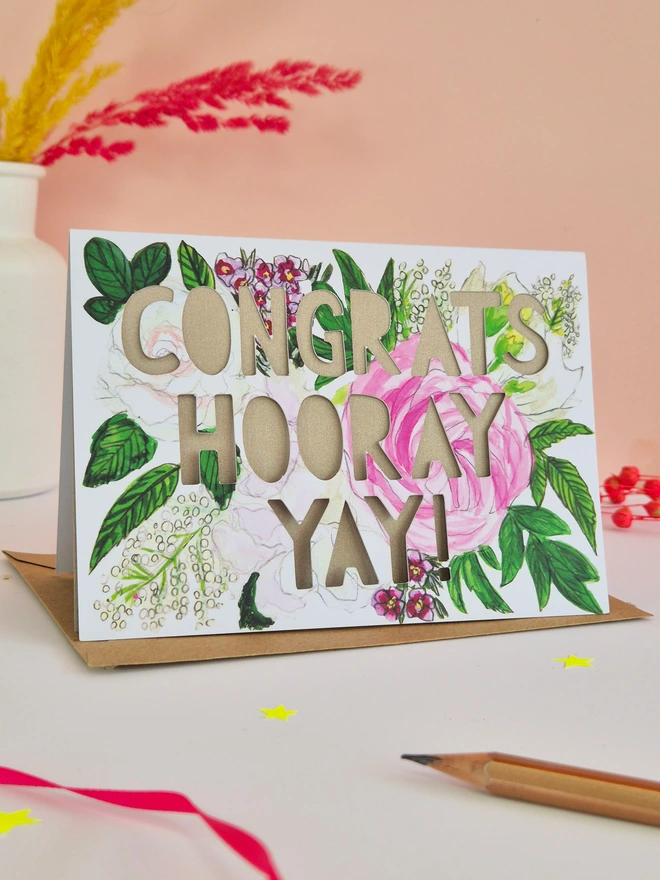 Congratulations paper cut card