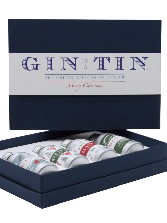 Festive Christmas Tipples Mini Gin In A Tin (Set Of 4)