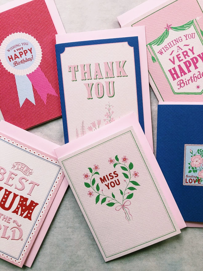 Flora Fricker greeting card range, charity cards