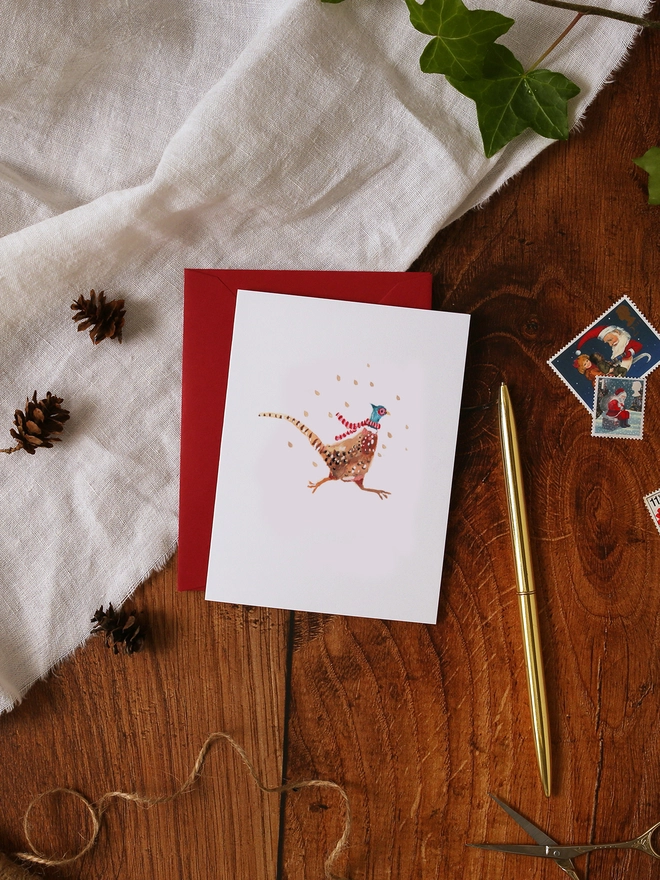 Pheasant Mini Christmas Card