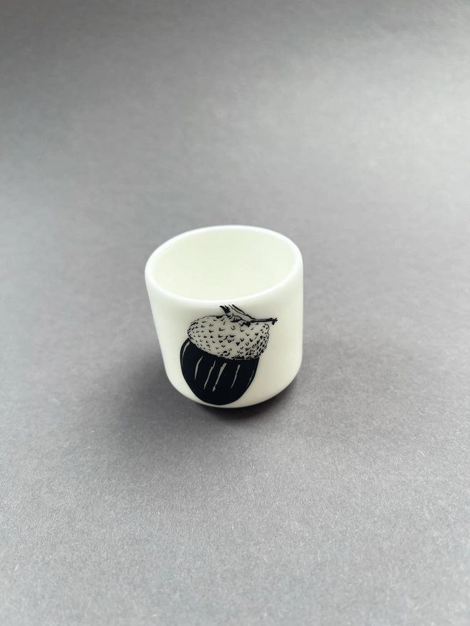 straight sided bone china acorn eggcup