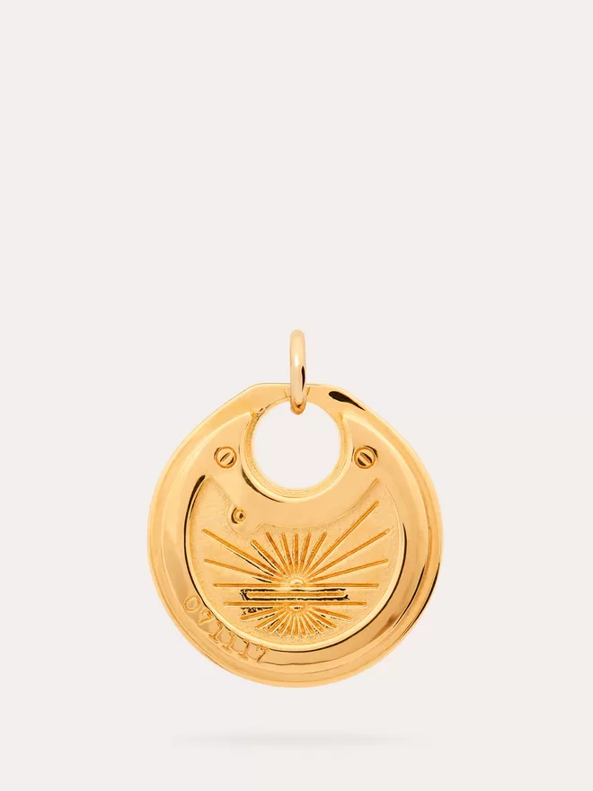 front view of a Pancake Lock gold Medallion