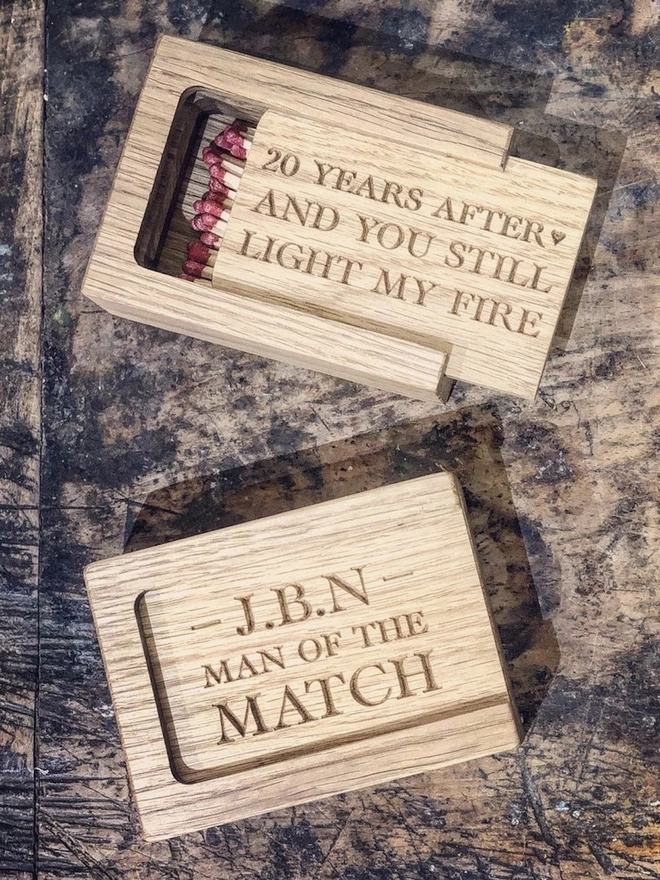 Oak Matchbox (Standard Engravings)