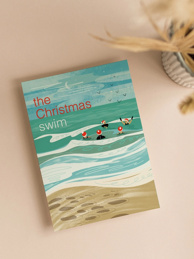 The Christmas swim greeting card