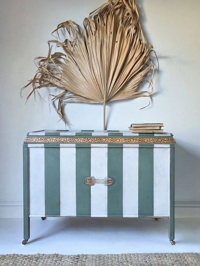 Hand-Painted Cheshire Stripe Blanket Box Ottoman