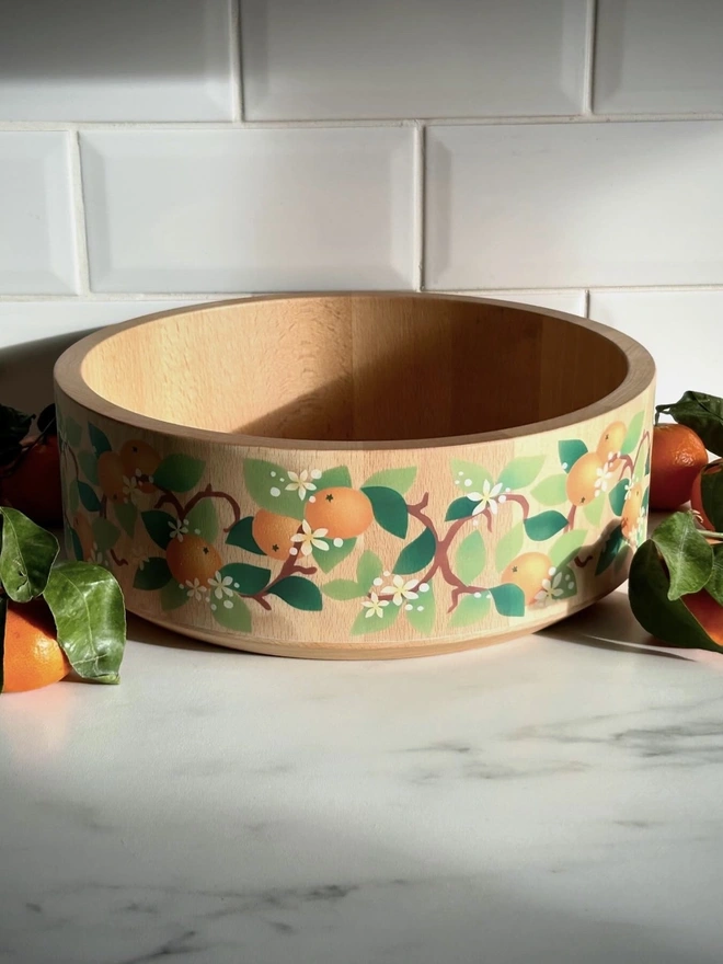 Large Beech Wood Bowl