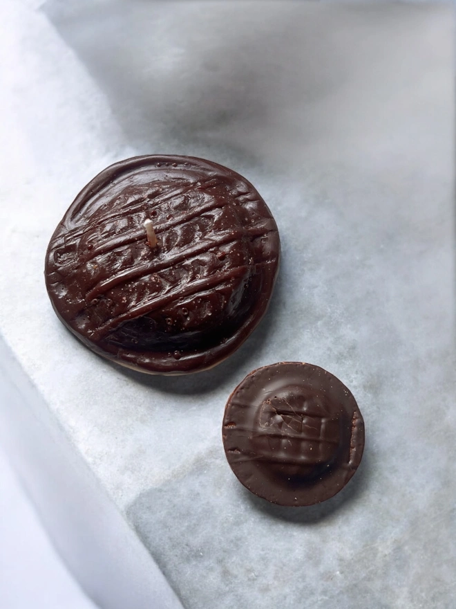 Jaffa Cake Biscuit Candle