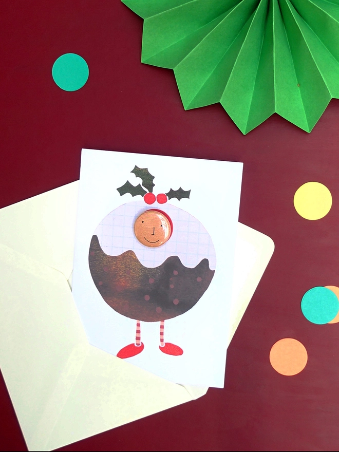 christmas pudding costume card 