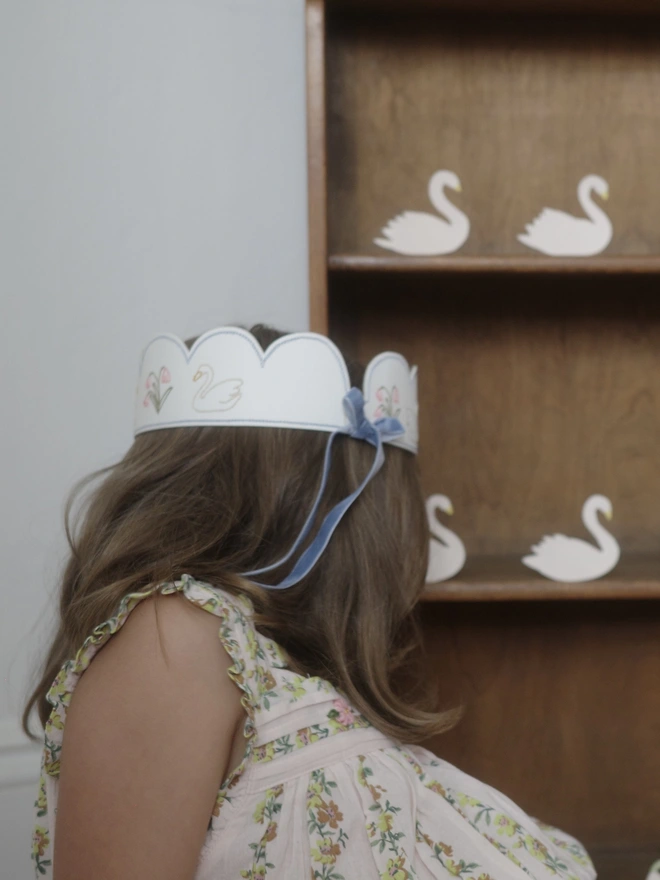 Swan Embroidered Crown 