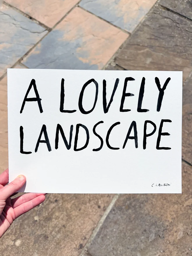 A Lovely Landscape ink drawing by Chloe Lawson