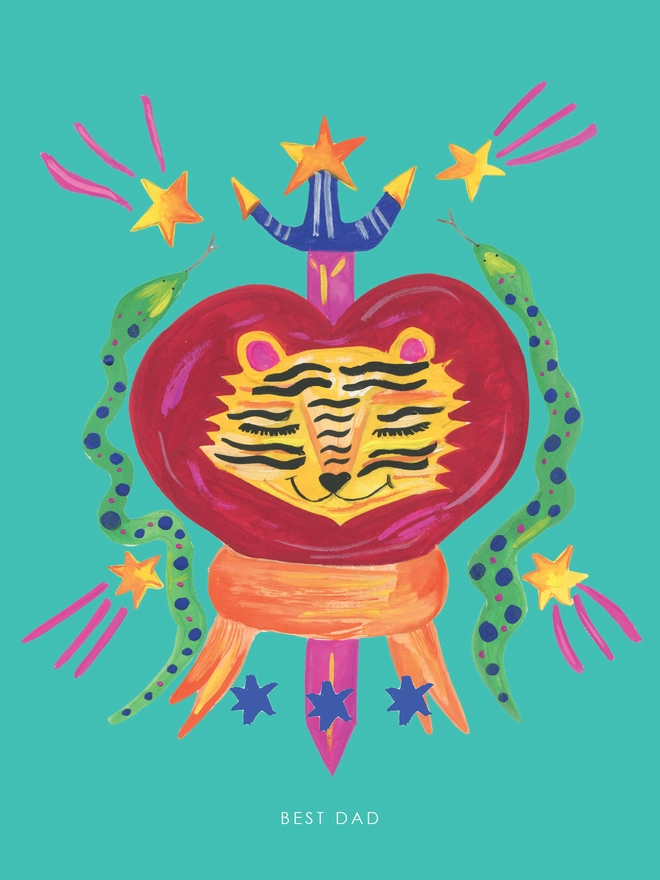 dad tiger best dad card 