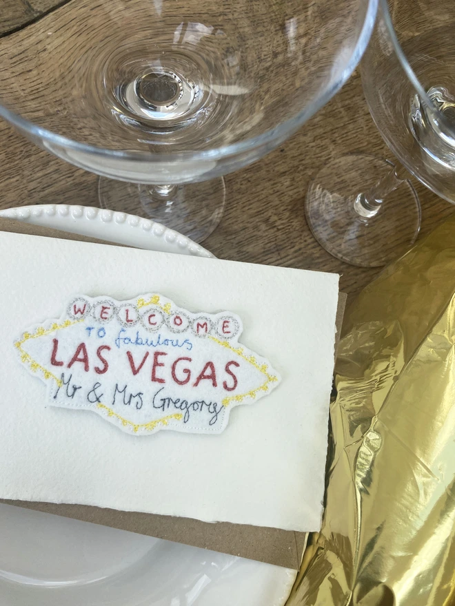 Fabulous Las Vegas Personalised Wedding card