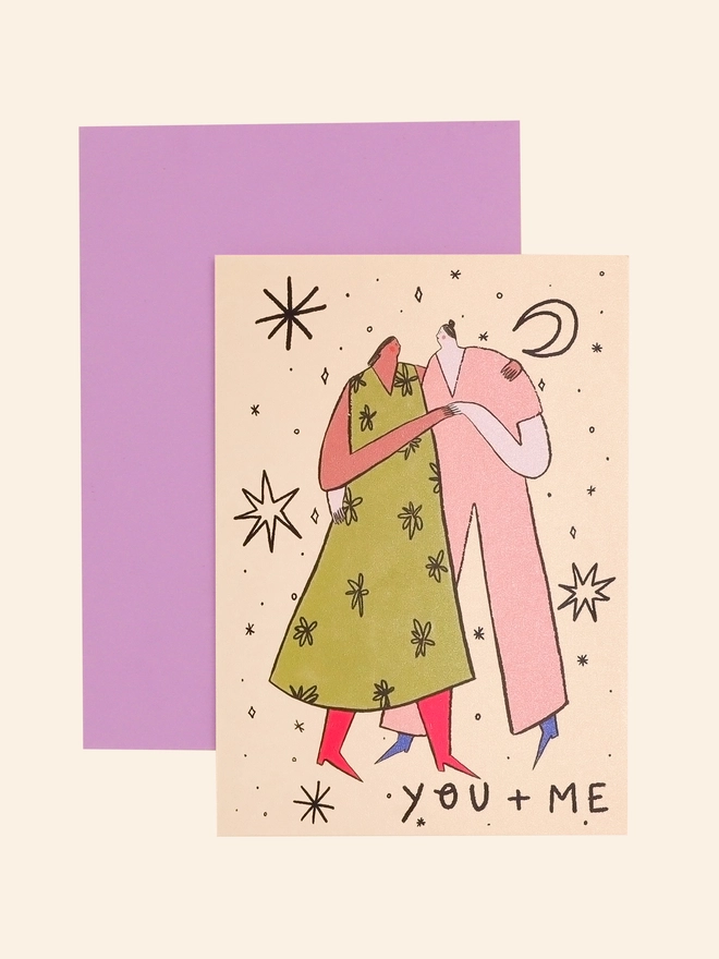 'You + Me' Woman And Woman Love Card