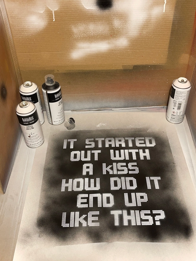 The making of Mr Brightside, with spray cans and stencils