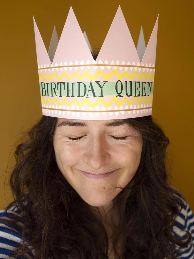 Birthday Queen Party Hat Card