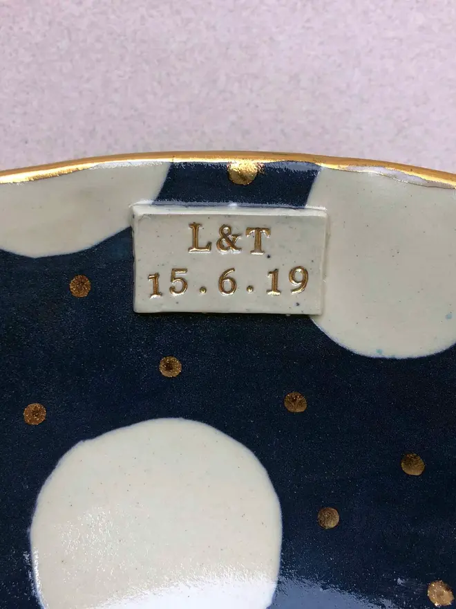 Personalised Navy Cosmic Serving Bowl
