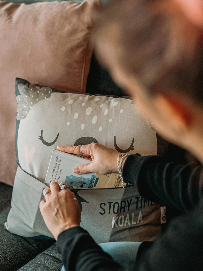 Hug and Fable Koala Pocket Story Cushion