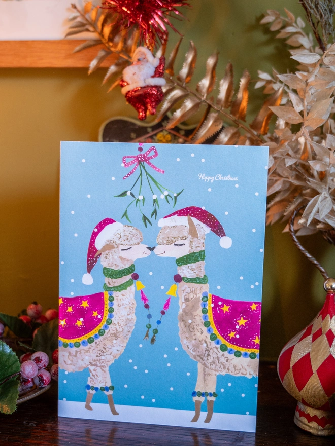 alpaca xmas card