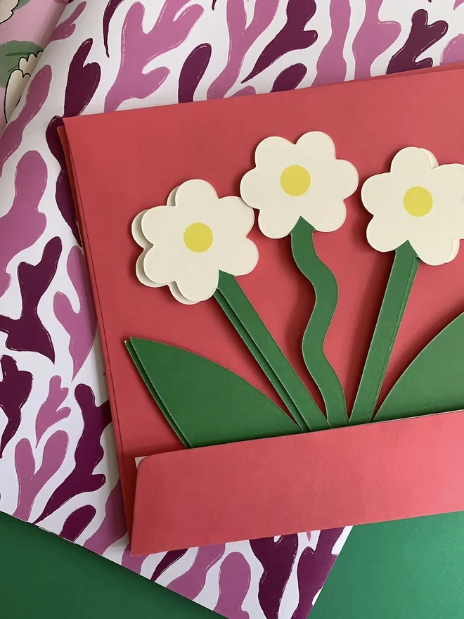 Standing Daisy Bloom 3D Pop Out Card