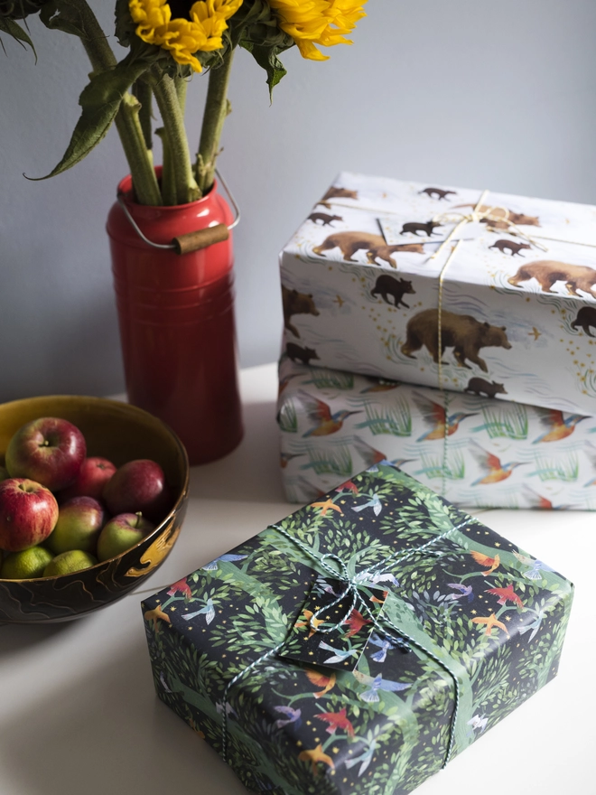 Forest Flight Birds Wrapping Paper