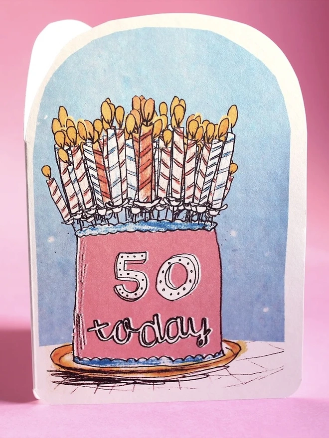 Fifty Today Birthday Candles Card 