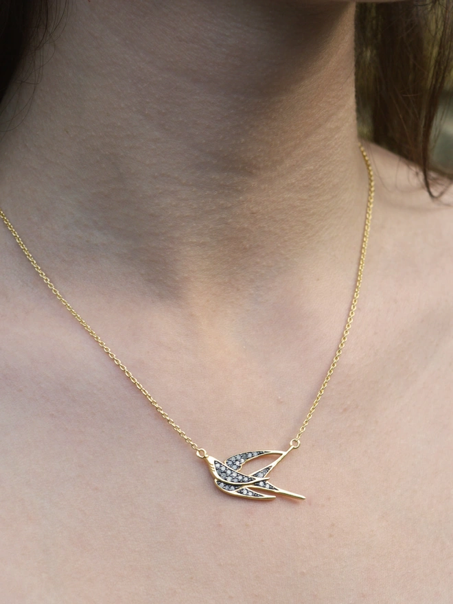 The 'Johanna' Diamond Swallow Necklace