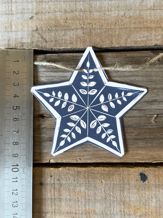 Dove Of Peace Hand Printed Linocut Scandi Style Garland With Folk Art Stars