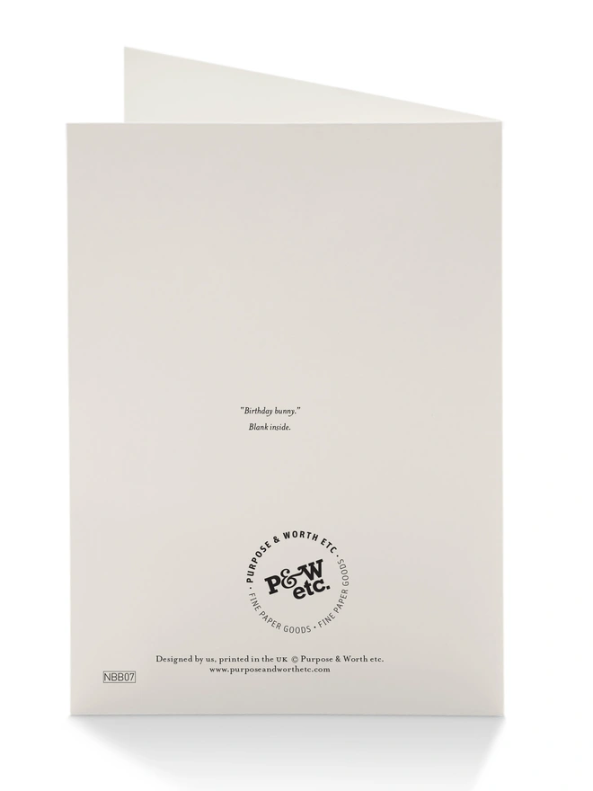 Bunny Birthday Card Back