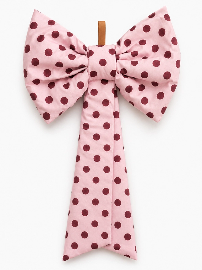 PINK SPOT CHRISTMAS BOW