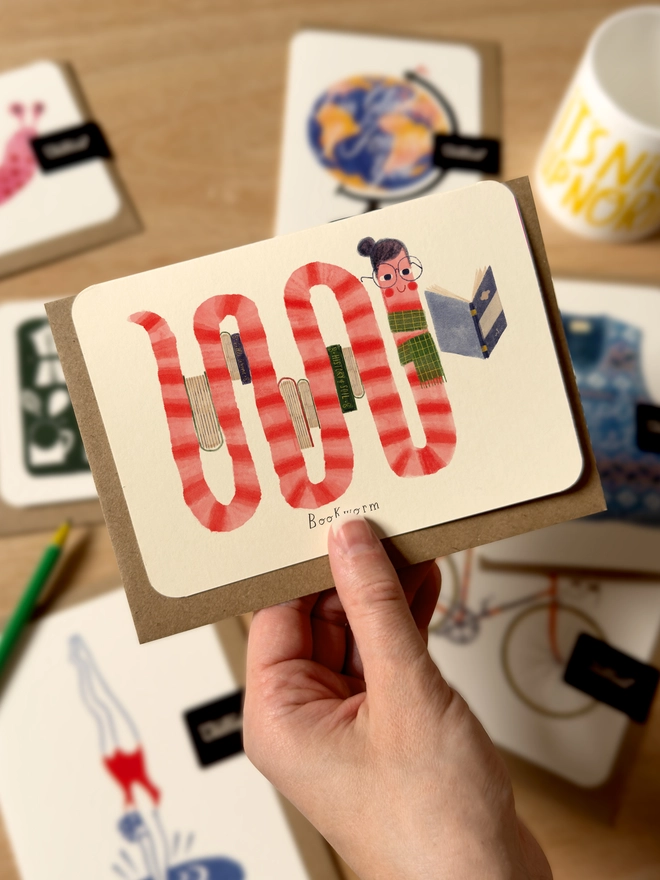 Bookworm Greetings Card