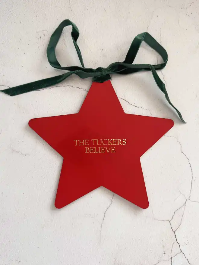 Red Leather Tree Topper