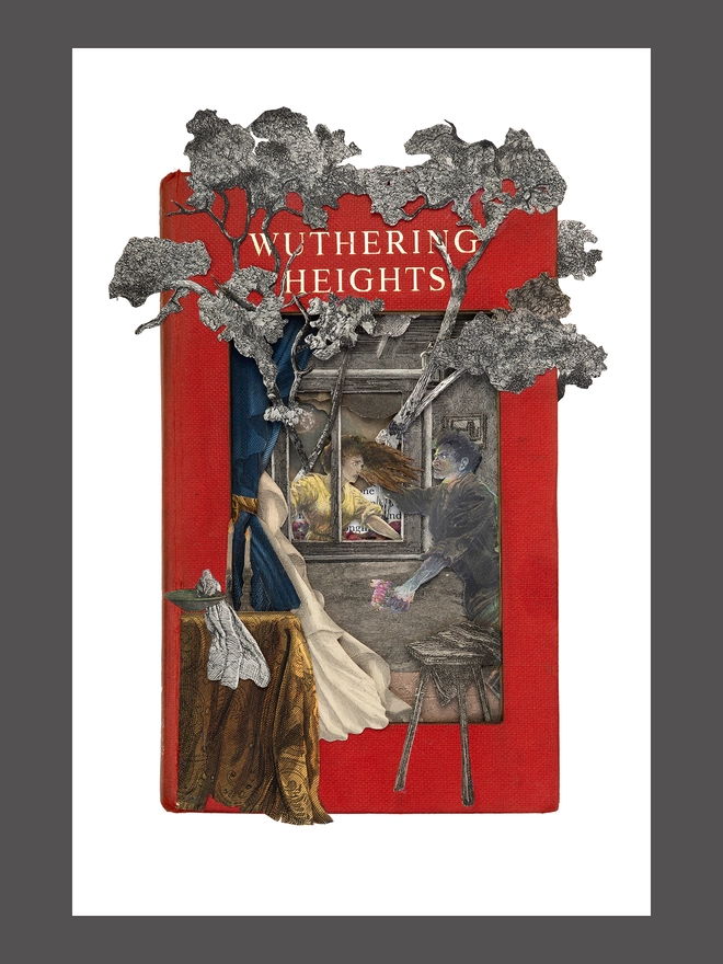 Wuthering Heights 'Picture Book' print of an original collaged artwork.