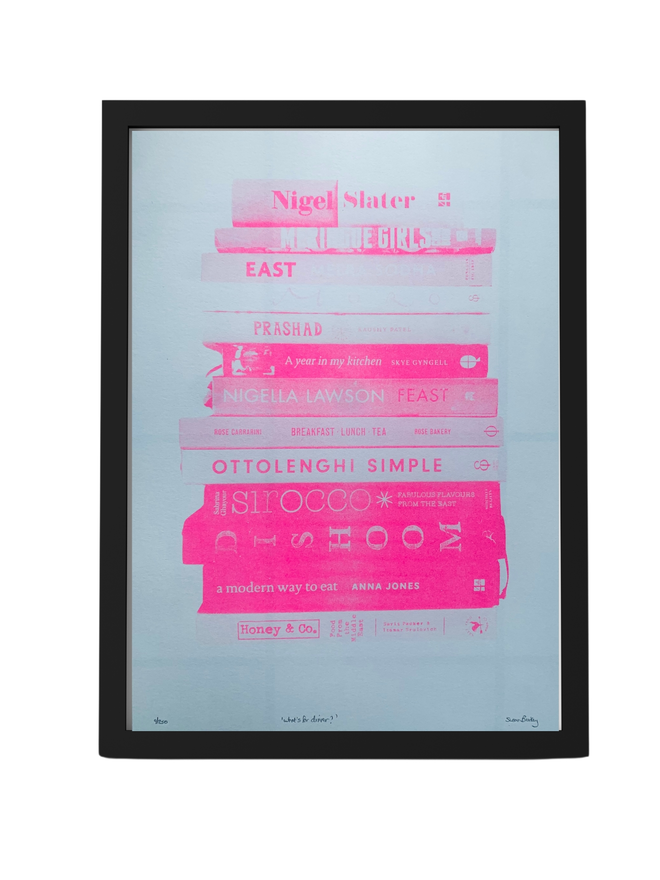 Risography print fluro pink book books susan bradley