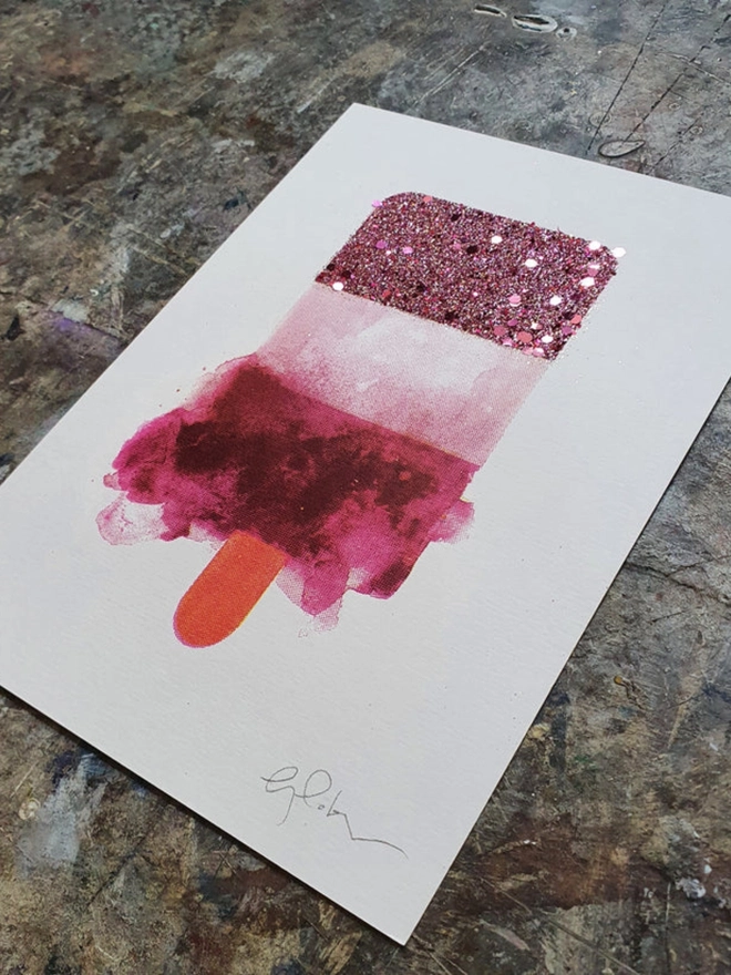 Mini Fab Candy Glittered Screen Print