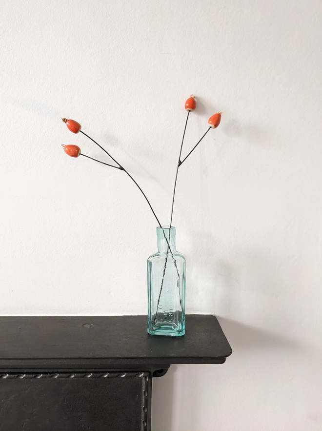 Ceramic Rosehip Flowers 