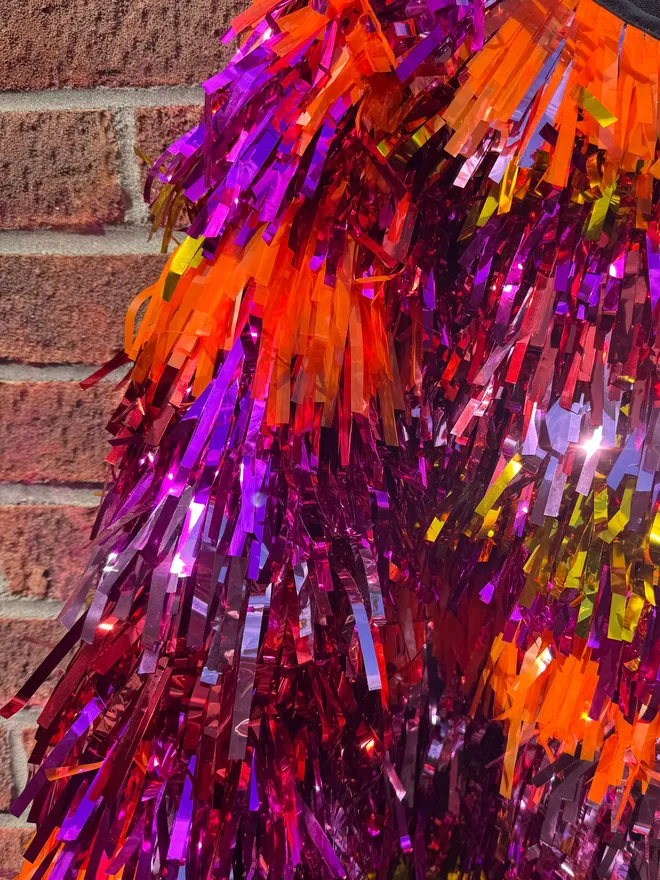 Tinsel cape festival cape festival jacket festival fashion bestival Glastonbury cape tinsel cape glitter cape Purple cape red cape pink cape lgbtq cape