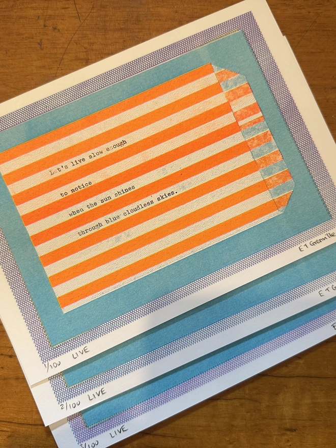 3 signed live risograph art prints