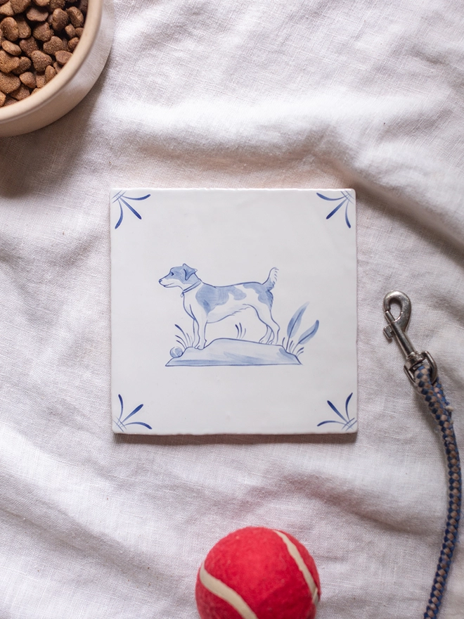 Personalised dog tile Jack Russell