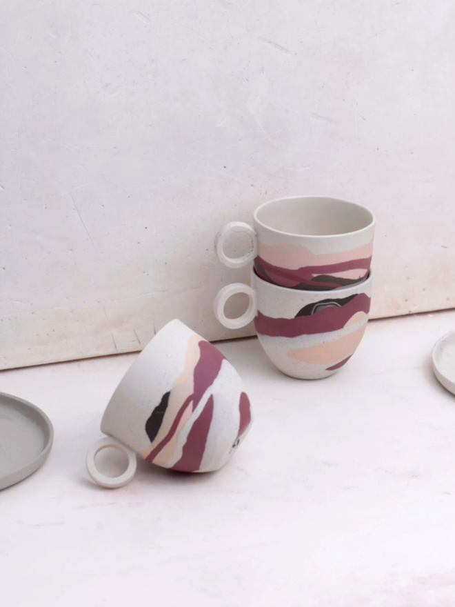 Dune Dreamlands Espresso Cup. A selection of cups from the Dune Dreamlands collection, showing typical variation in decoration.