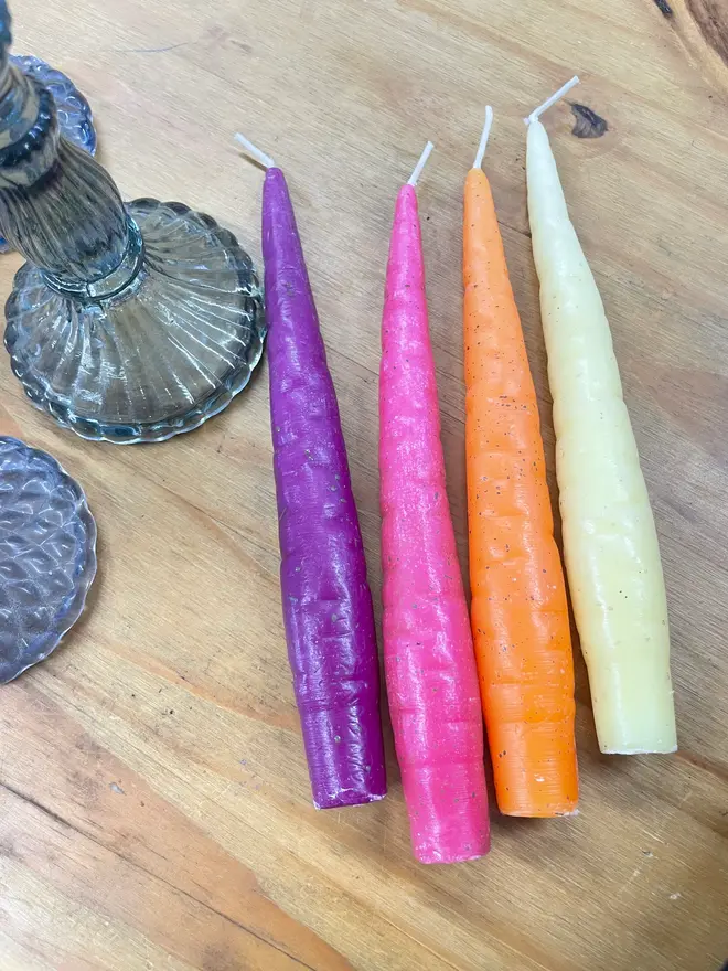 Rainbow Carrot Candles (Pack Of 8)