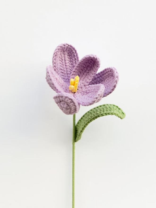 crochet tulip stem purple 