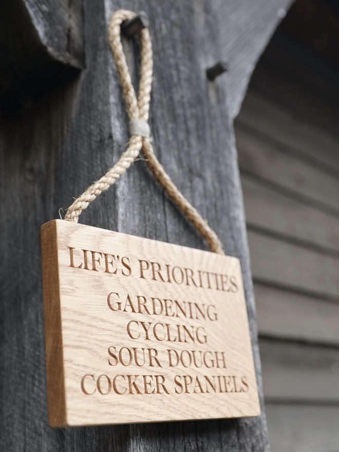 Personalised Oak Quote Plaque