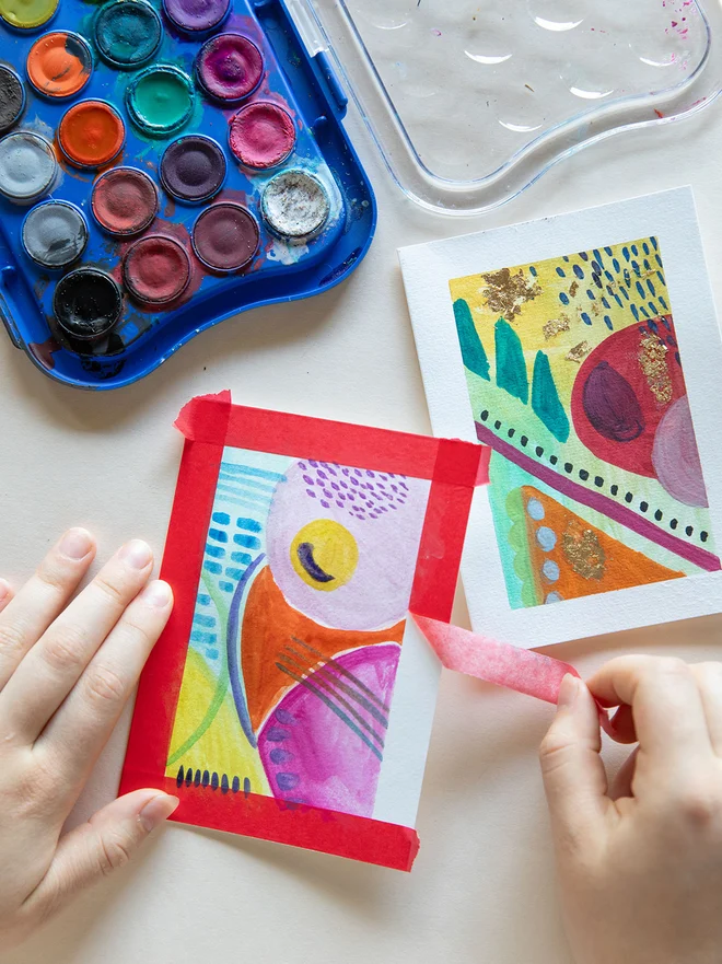 Christmas in a box art box for children with lots of art projects to build up to Christmas