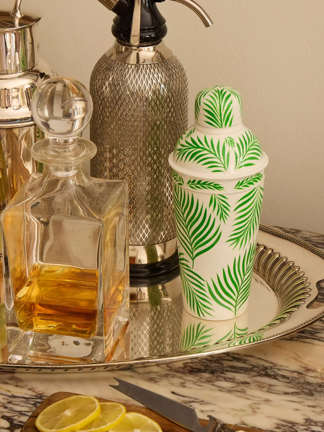 Cocktail Shaker. A cocktail shaker in palm leaf.