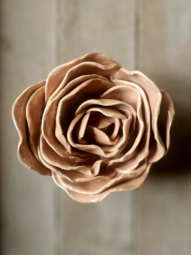rustic peach terracotta ceramic peony flower for wall