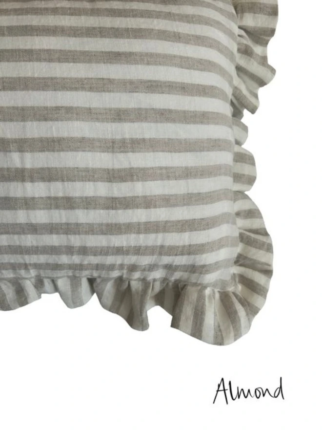 Striped Frill Cushion Cover