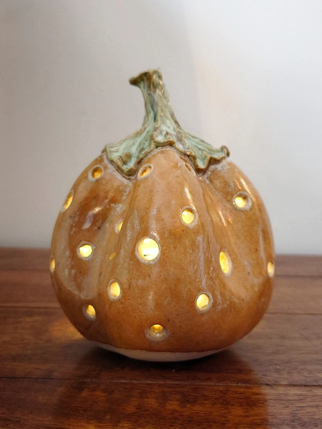 Pumpkin Tea Light Candle Lantern Halloween Decor