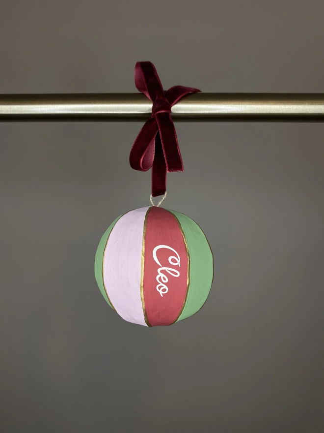 Classic Round Christmas Decoration With Personalisation